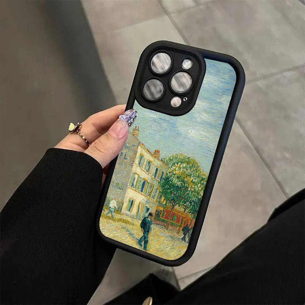 Retro Van Gogh Oil Paint For iPhone 17 16 15 14 13 12 11 Pro Max Plus Black Full Coverage Soft Funda Silicone Cover