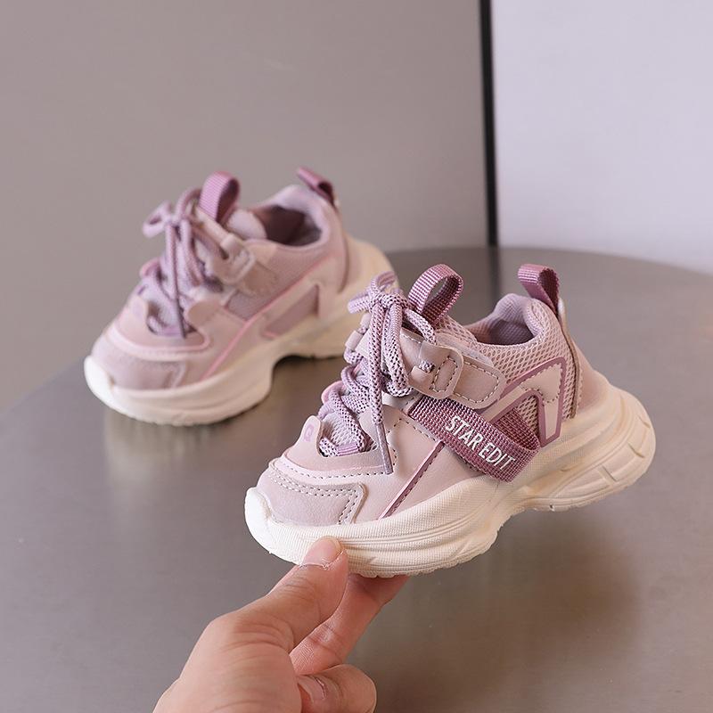 Fashion Girls Shoes Spring New Kids Sports Shoes Soft Soled Boys Shoe Anti Slip Baby Walking Shoes Simple Girl Casual Shoe