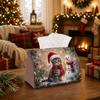 1pc Whimsical Animal Holiday Tissue Box - Multi-Functional Napkin Box, Available In Durable Polyester, Decorated with Tabby Cat Snowman, Suitable for