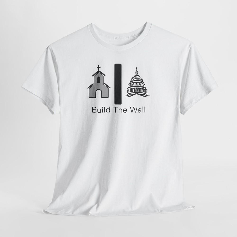 

Build The Wall Between Chruch and State Unisex Heavy Cotton Tshirt Tops Tee Protest Shirt 3XL