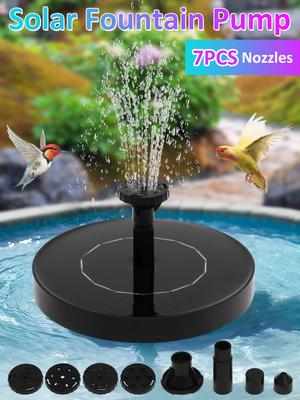 13/18cm Solar Fountain Pump Floating Solar Panel Bird Baths Water Fountain with 6 Nozzles For Garden Water Pool Pond Decor