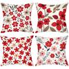 Floral Patterned Cushion Covers Red And Pink Polyester pillowcase, sofa decorative cushion cov Headboard Pillow