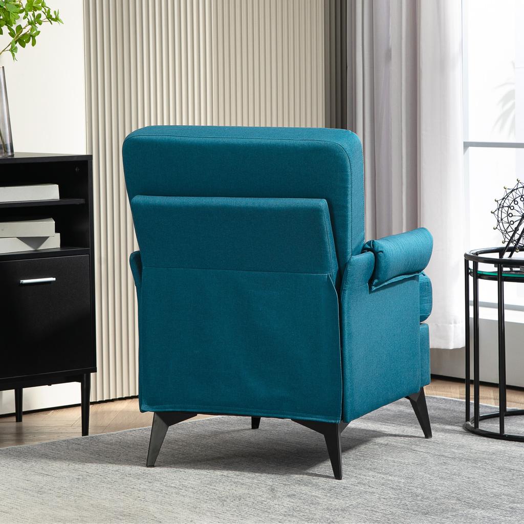 Decorative Armchair in Breathable Linen-Effect Fabric with Rolled Armrests, 70x73x83 cm, Green