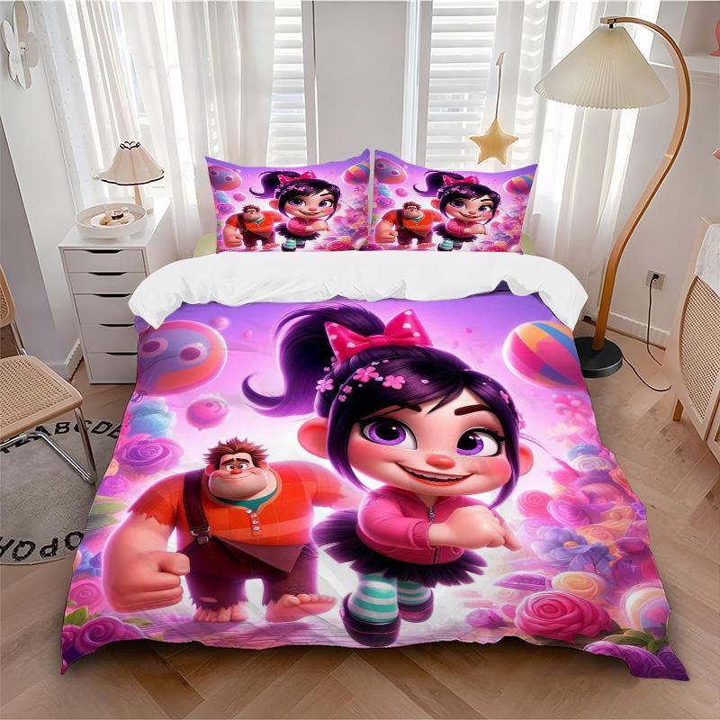 Sweet Adventure Candy Land Print 3Pcs Bedding Setduvet Cover With 2 Bedropillowcase Home Birthday Gift