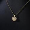 Wukalo Latest Stylish Fashionable Real Gold Tone Color Heart Shaped Pendant Pendant Necklace Temperament Jewelry Shiny Aaa Women Zircon Stone Wedding