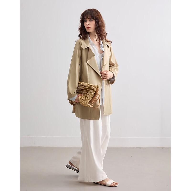 

Женский антибактериальный свободный тренч Demana с ледяными водорослями L