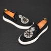 Fashion New Luxury Designer Men's Fashion All Match Platform Embroidery Rivet Causal Shoes Flats Male Rock Punk Loafers Zapatos Hombre