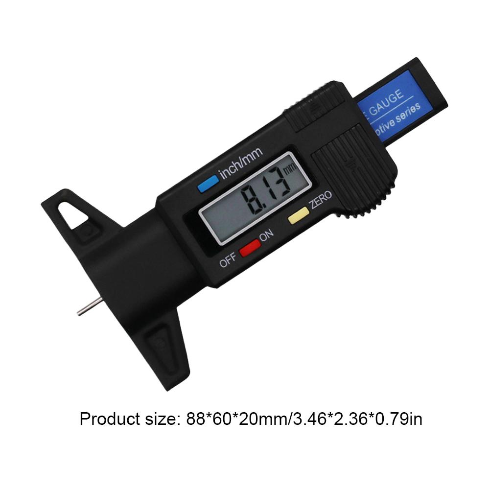 Digital Tread Depth Gauge Battery Operated Thickness Gauge High Precision Automobile Tire Wear Detection Measuring Depth Caliper
