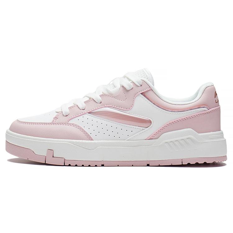 Li Ning Ace Slip Resistant Abrasion Resistant Low top Skateboard Shoes Women's White Pink AGCS032-2