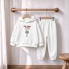 Boys And Girls Sweatshirt And Pants Set Letters Palm Flower Pattern Children's Fashion Tracksuit Autumn Casual Outfit For Kids