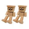 1/2/3Pcs Shaking Wooden Man Figurine Handmade Shaking Feet Wooden Doll Car Dashboard Desktop Decoration Ornament