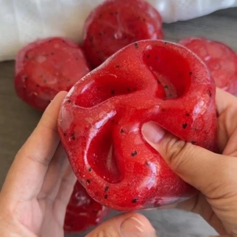 Handmade Watermelon Slushy Toy Soft Slow Rebound Squeeze Toy Realistic Fruit Model Stress Relief Adult Gift