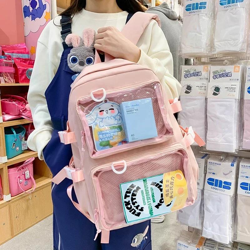 Japanese Kawaii Itabag Women   Transparent Backpack Women Large Capacity Ita Backpack School Bags For College Student JK