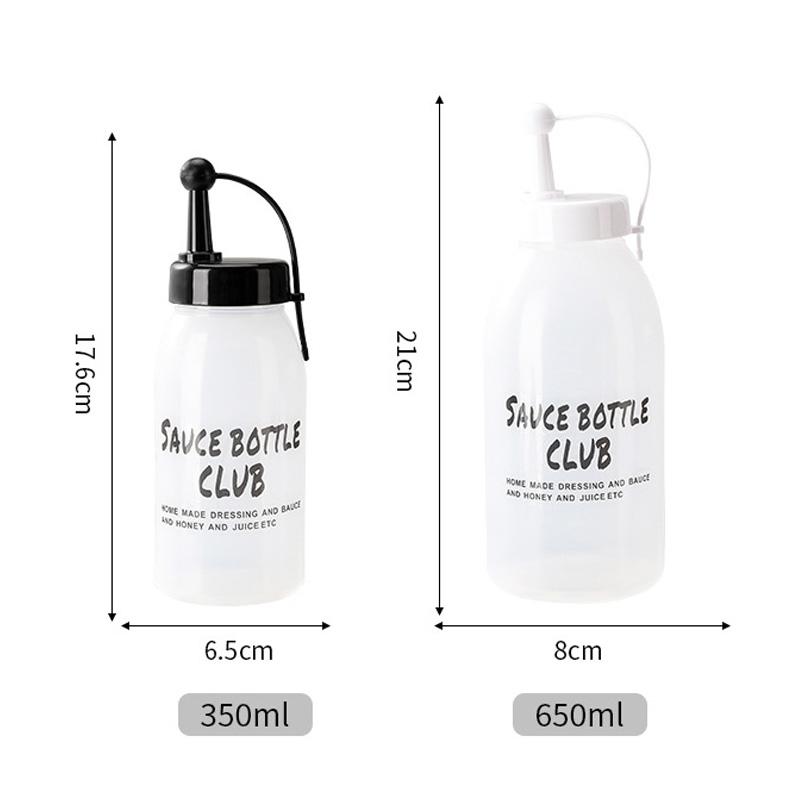 350/650ml Squeeze Sauce Bottle with Cap Wide Mouth Condiment Dispenser for Ketchup BBQ Sauces Cooking Seasoning Tools