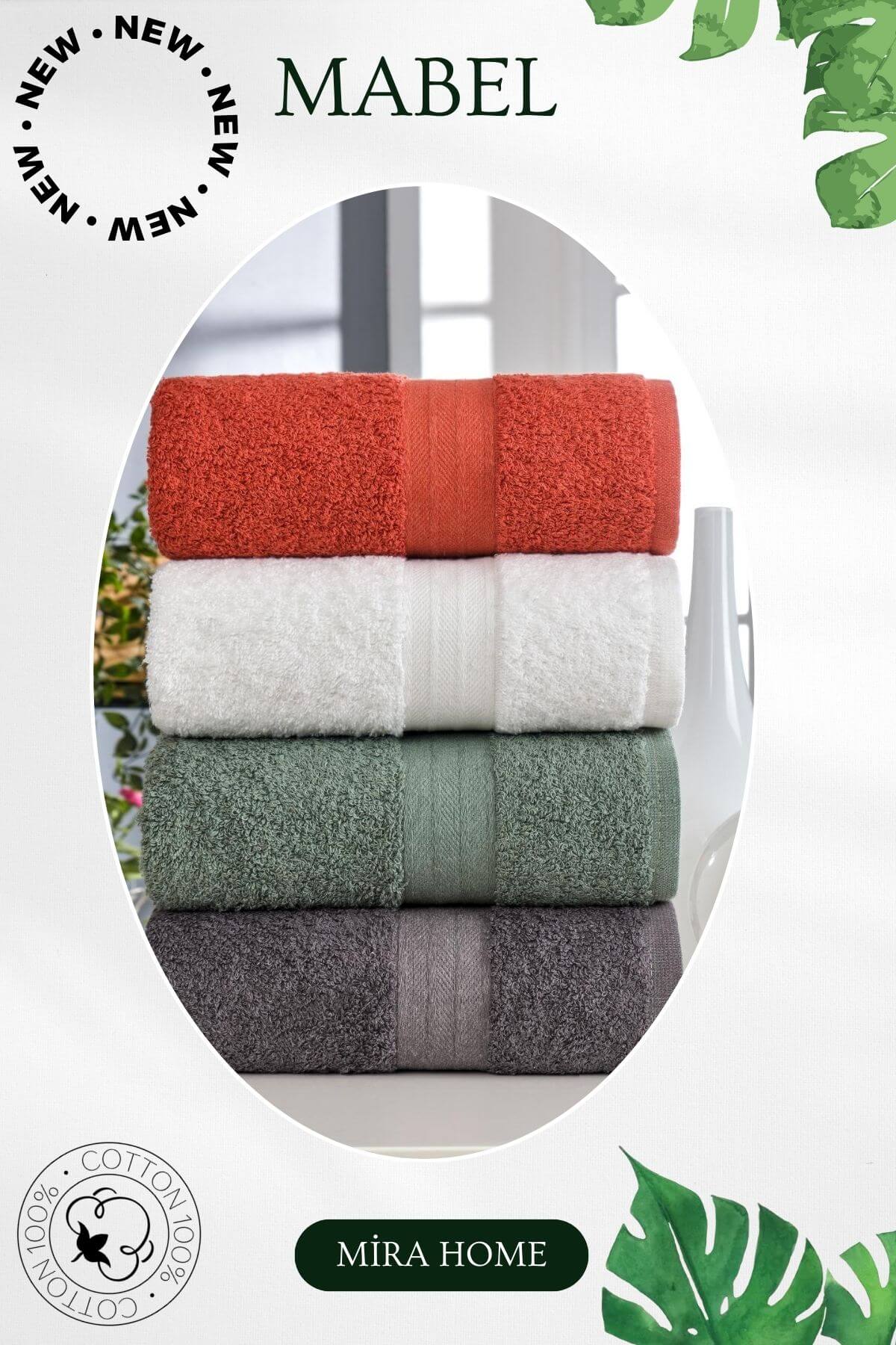 

4 Piece Hand Face Towel Set 100% Cotton 50x85 Cm Mabel темно-сірий