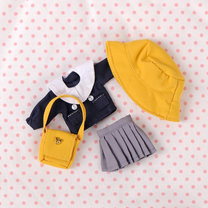 Light Blue Pink Ob11 Baby Clothes Shirt+Pant+Hat+Bag Rabbit Bear Kindergarten Suit Molly Baby Clothes GSC Body 12 BJD Accessory