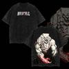 Anime Crazy Invincible Graphic Print TShirt Vintage Washed Harajuku YK Fashion Summer Tee Crew Oneck Cotton Luxurious Top