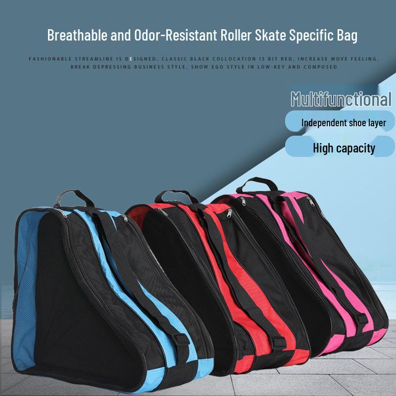 Children's Tri-Layer Single-Shoulder Roller Skate Bag for Boys and Girls