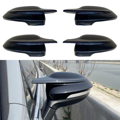 Reversing Bright Black Mirror Shell Sticker Decoration Horn Rearview Carbon Pattern Mirror Shell For Volkswagen VW Golf 8 Pro