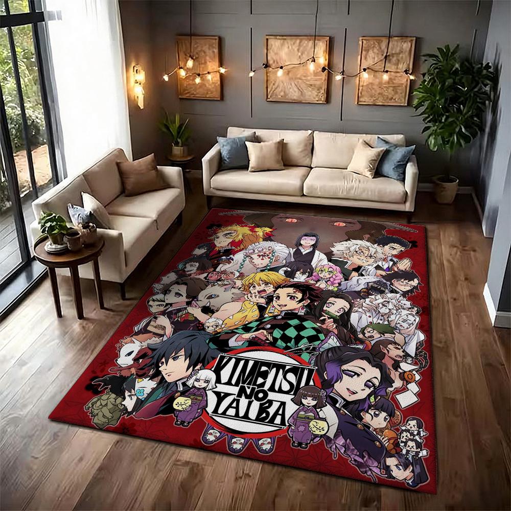 Demon Slayer Character Collection Indoor Rug Thick Nonslip Carpet For Study Reading Area Home Decor Halloween Gift