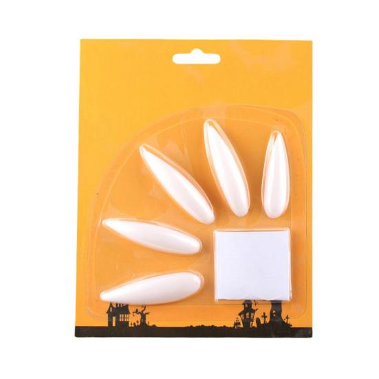 10Pcs Witch Nails Extra Long High Gloss Full Cover Sharp DIY Cosplay Props Plastic Halloween Zombie Costume Party False Nails for Festival