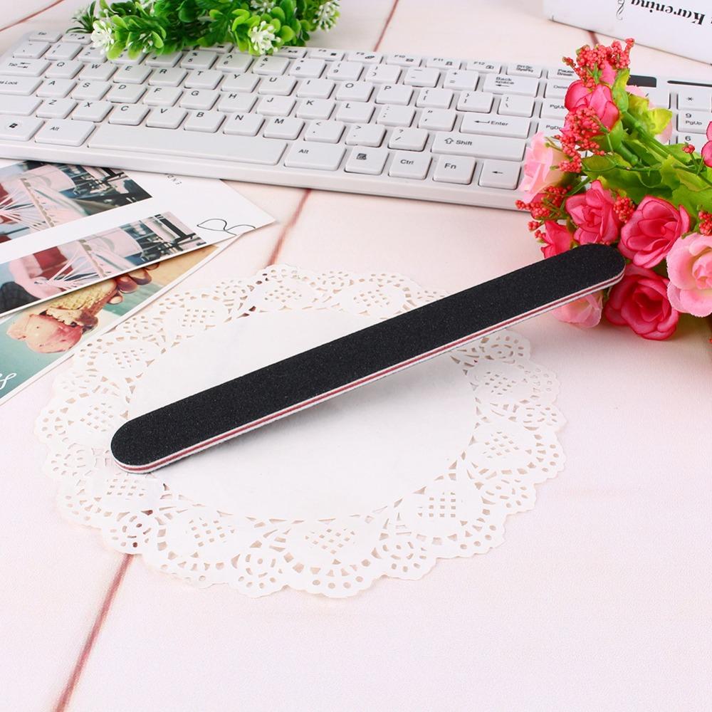 20pcs 100/180 Grit Double Sided Nail Files Black Nail Sanding File Pedicure Tool File  For Pedicure