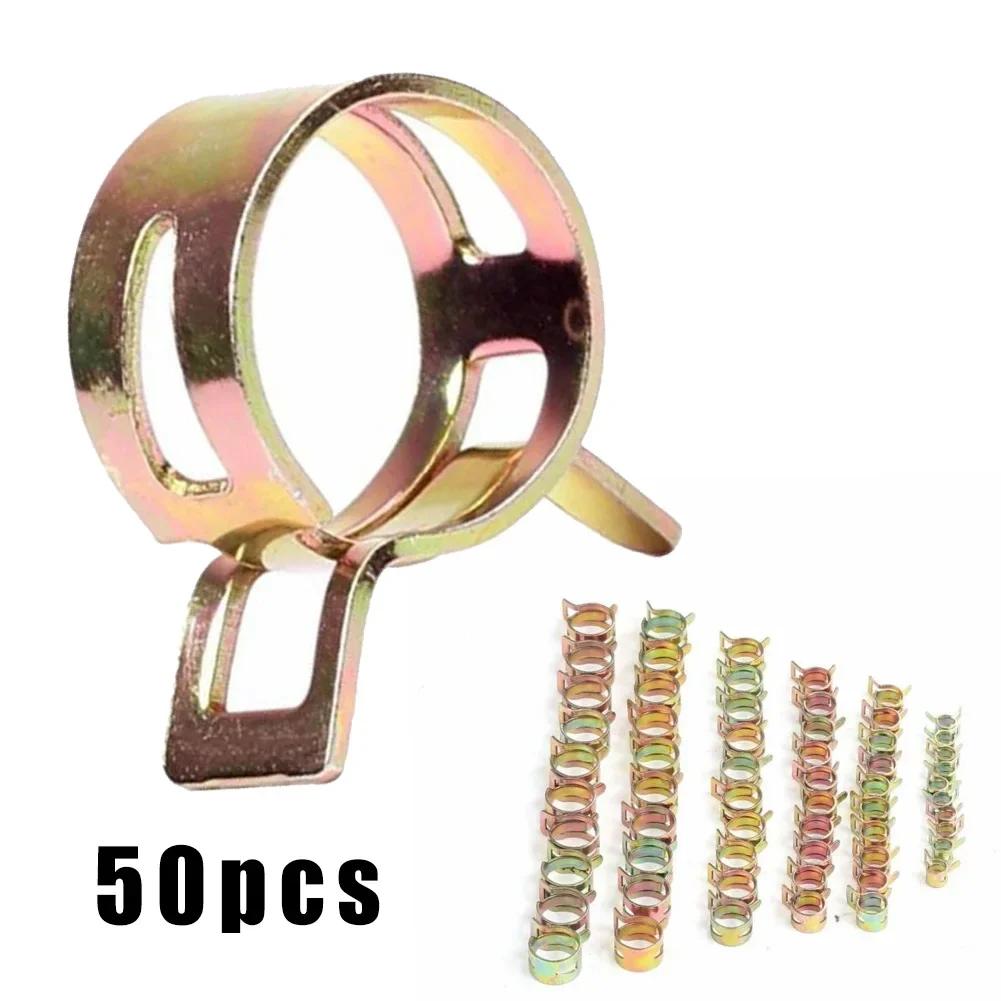 

50Pcs Spring Clip Fasteners for 5mm 6mm 7mm 8mm 9mm Hose Clamps Fuel Water Line Air Tube Clamps