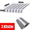 Outdoor Retractable Telescopic Canopy White+Gray Stripes 10cm Space Courtyard Awning Replacement Fabric IP4 Waterproof Cloth