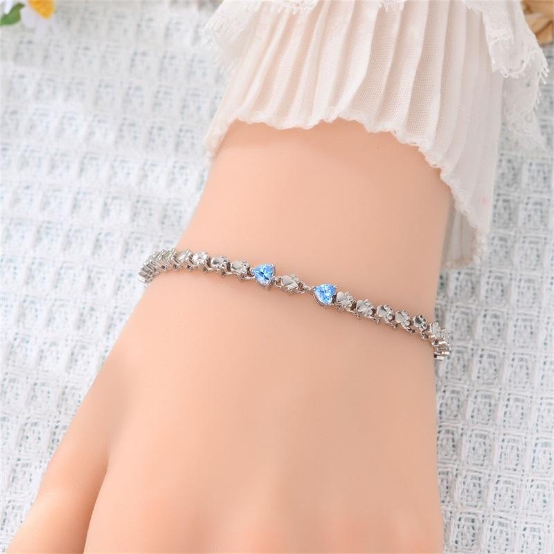 New 925 Silver Minimalist Star Zircon Bracelet Fit Fashion Women Birthday Party Jewelry Gift
