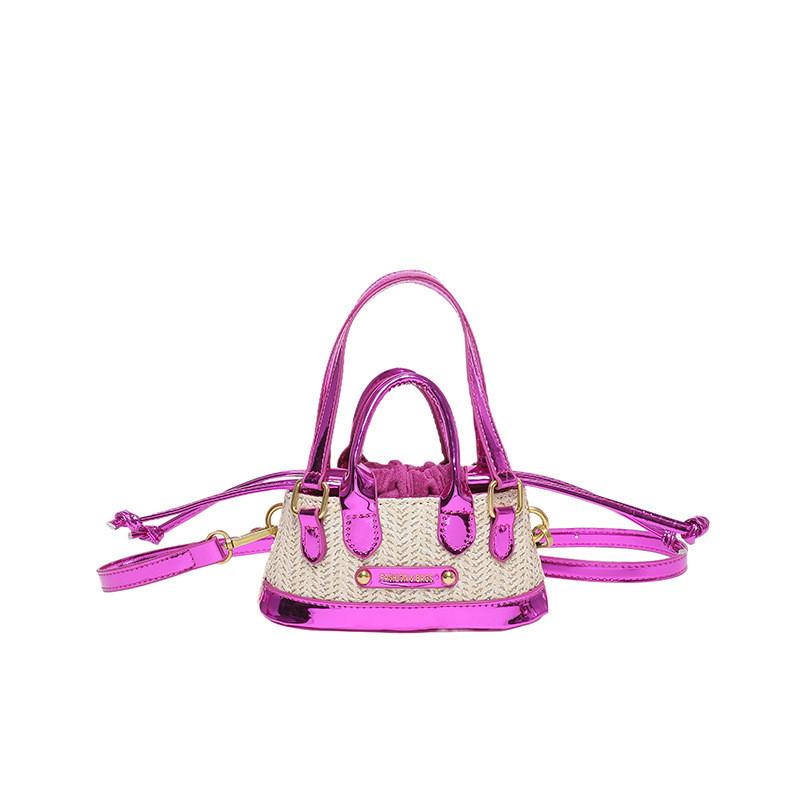 Stylish Mini Childrens Handbag With Trendy Pu Material For Boys And Girls маджента