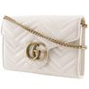GUCCI GG Marmont Chain wallet 474575 ChainShoulder 2-way clutch White Calfskin Women Used