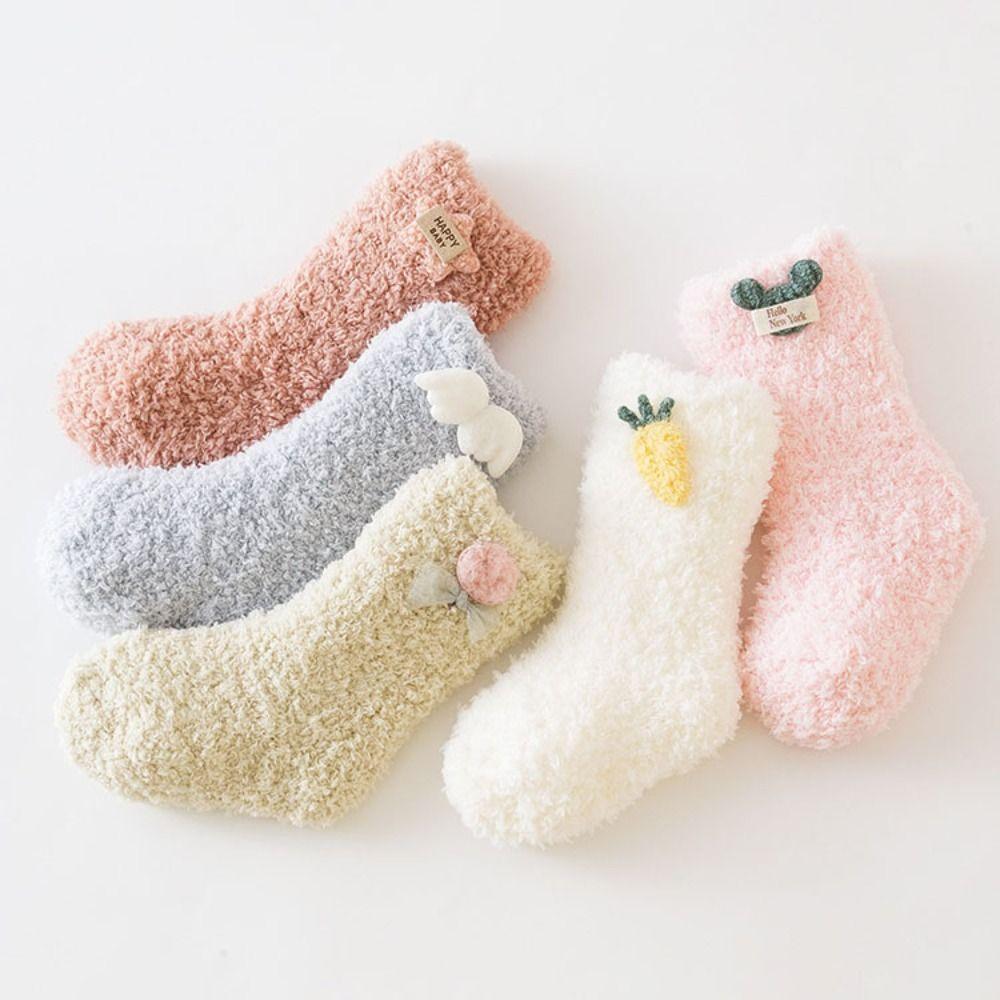 Coral Fleece Baby Socks Shoes Soft Warm Walking Shoes Cute Toddler Shoes  Winter