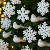 White Christmas Tree Pendant Polar Bear Snowflake Hanging Pendant  Home Decoration