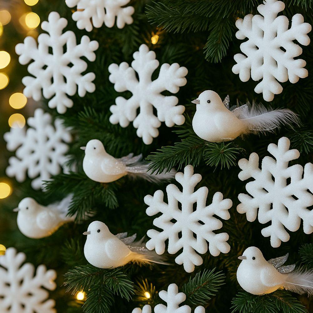 Pendentif Arbre de Noël Blanc Ours Polaire Flocon de Neige Pendentif à Suspendre Décoration de Maison