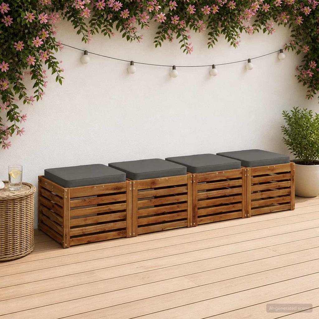 4 piece seat cushions VUGHT 4 pcs 100percent  polyester gray