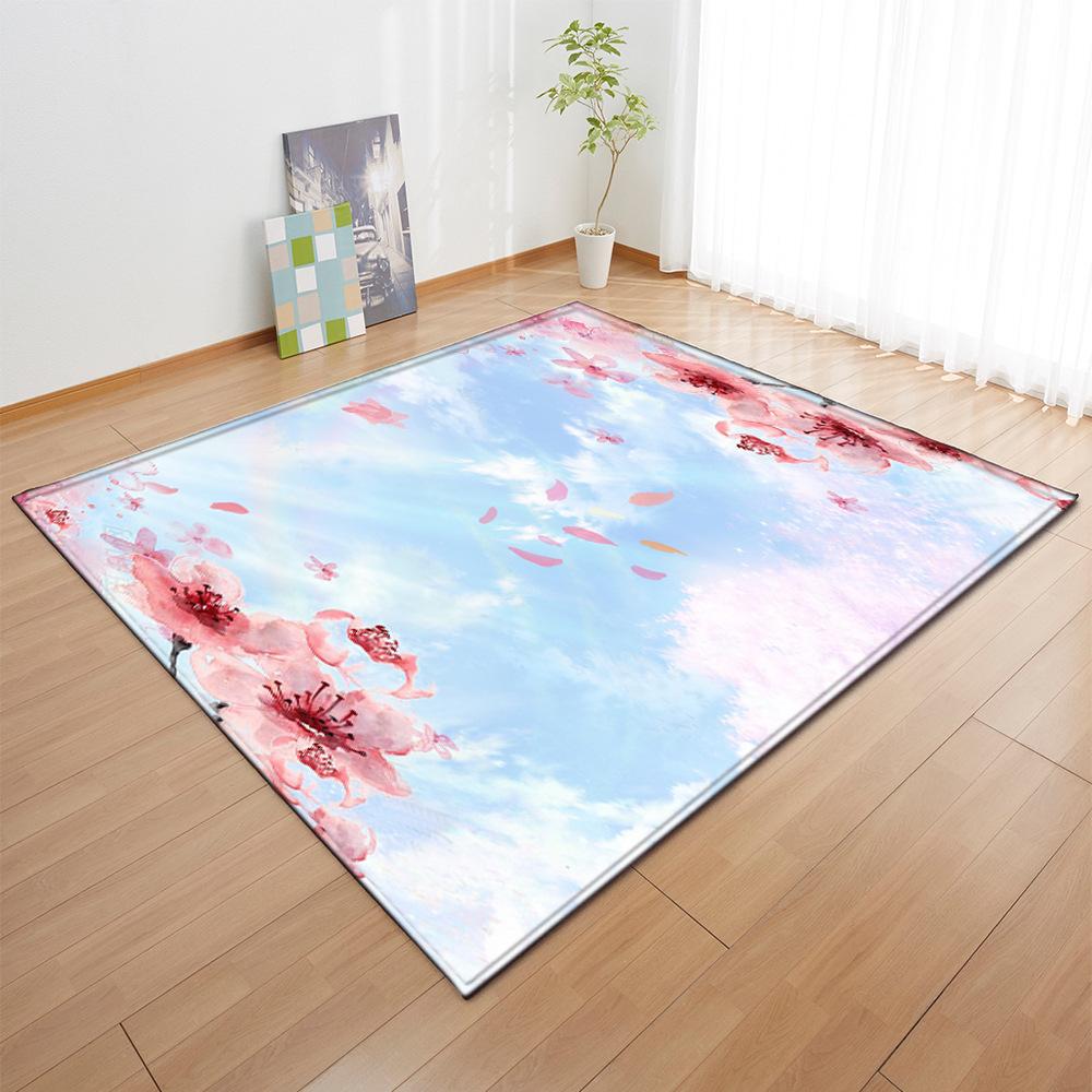 Textured Large Carpet Feather Wind Bedroom Floor Mat