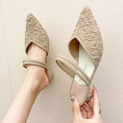 Avec Chaussures à Talons Mules Sexy pour Femmes Pantoufles et Sandales pour Dames Pointues Slides Chaussures d'Été Sandale H en PVC Élégant Vente Vip