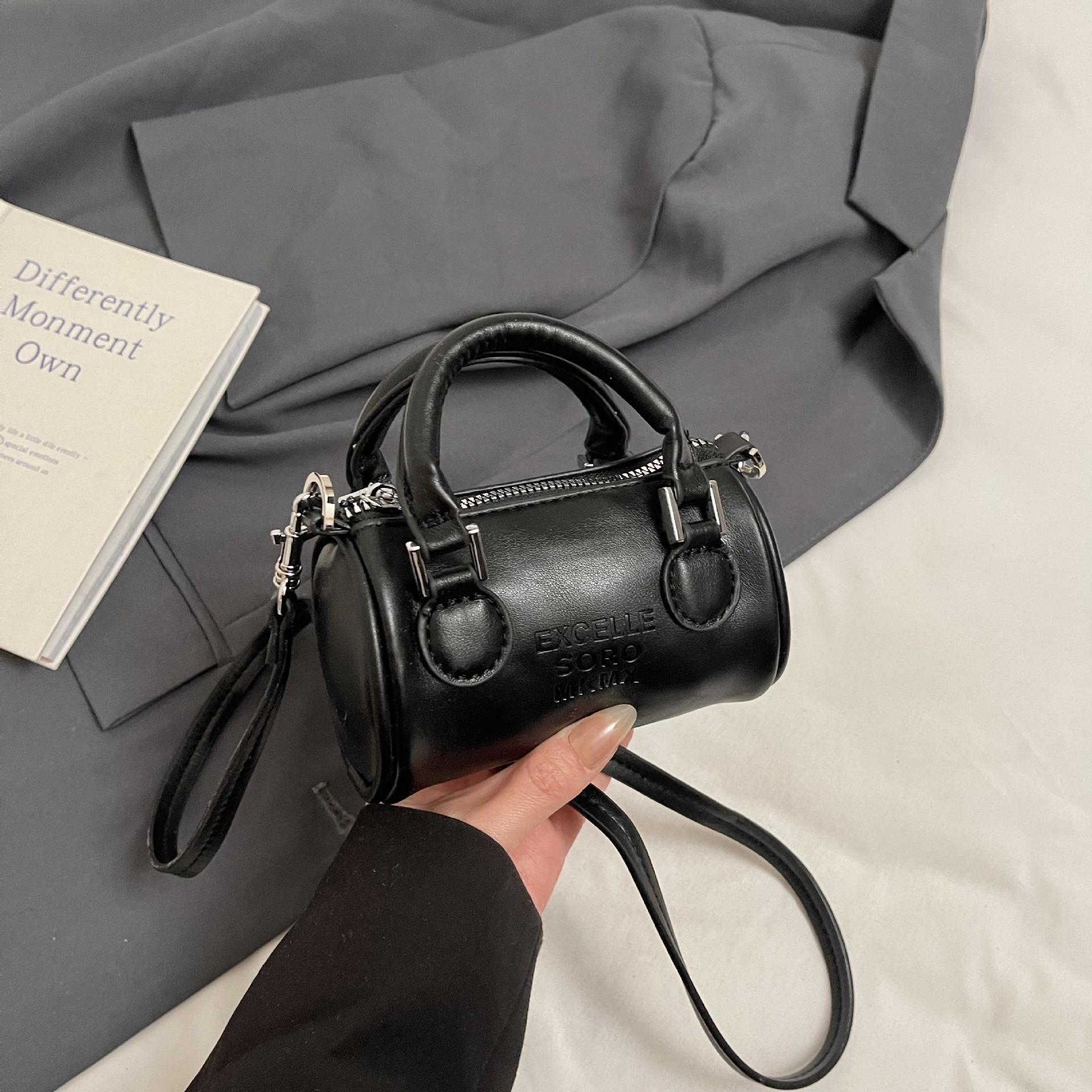 

Женская универсальная цилиндрическая сумка 2025: Модная сумка кроссбоди на одно плечо чёрный