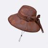 Fisherman Hat for Women In Spring and Summer Fashion Versatile Sunshade and Sunscreen Breathable Show Small Face Sunhat Ribbon Bow Sunhat