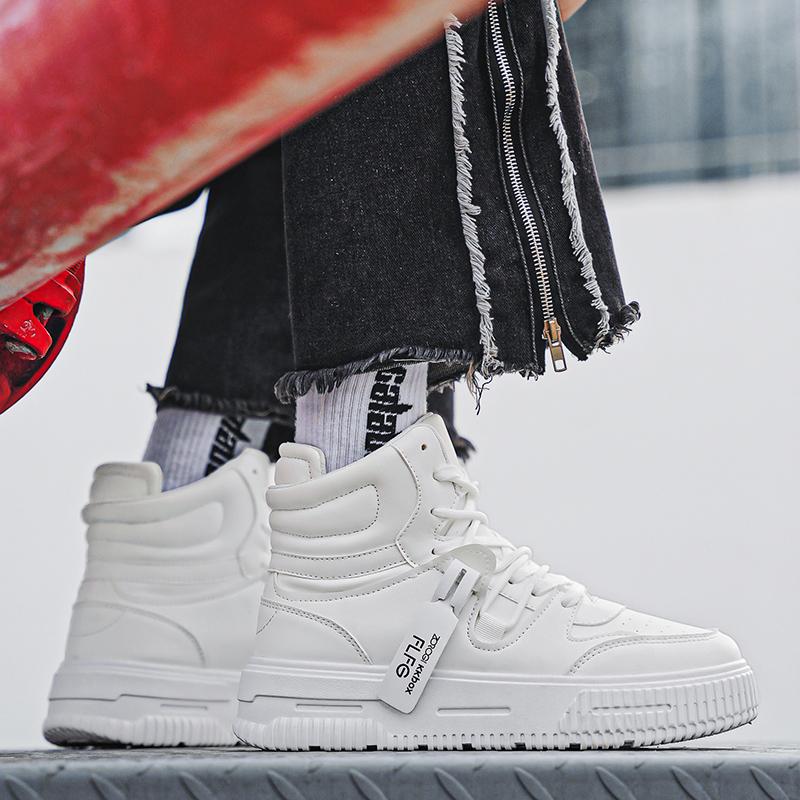Casual Sneaker High-top Male Sneakers Shoes for Men Skateboard Sports and Leisure Wear-resistant Non-Slip All-match New