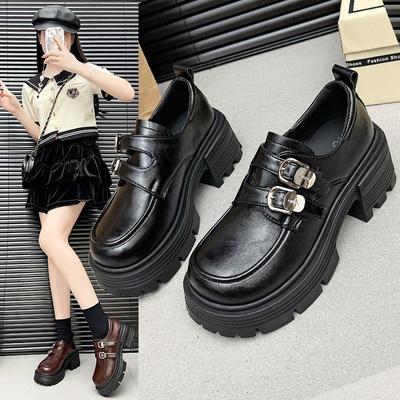 Small Leather Shoes Women's New Spring Platform Height Increase Women's Trend Fashion Versatile Shoes Women's Shoes