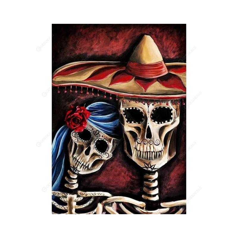 Obraz diamentowy DIY Halloween obraz czaszki haft diamentowy damski zestaw mozaiki artystyczna dekoracja ścienna do domu