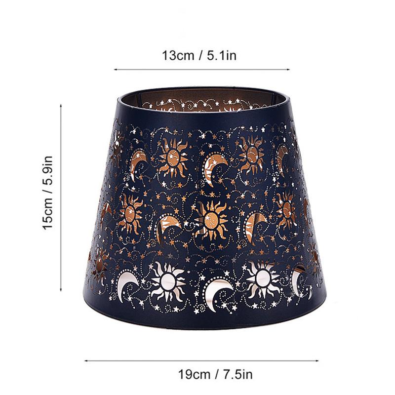 Lamp Cover Carved Flower Pattern Modern Style Easy Installation E27 White/Black Iron Lamp Shade for Home Bedroom Living Room