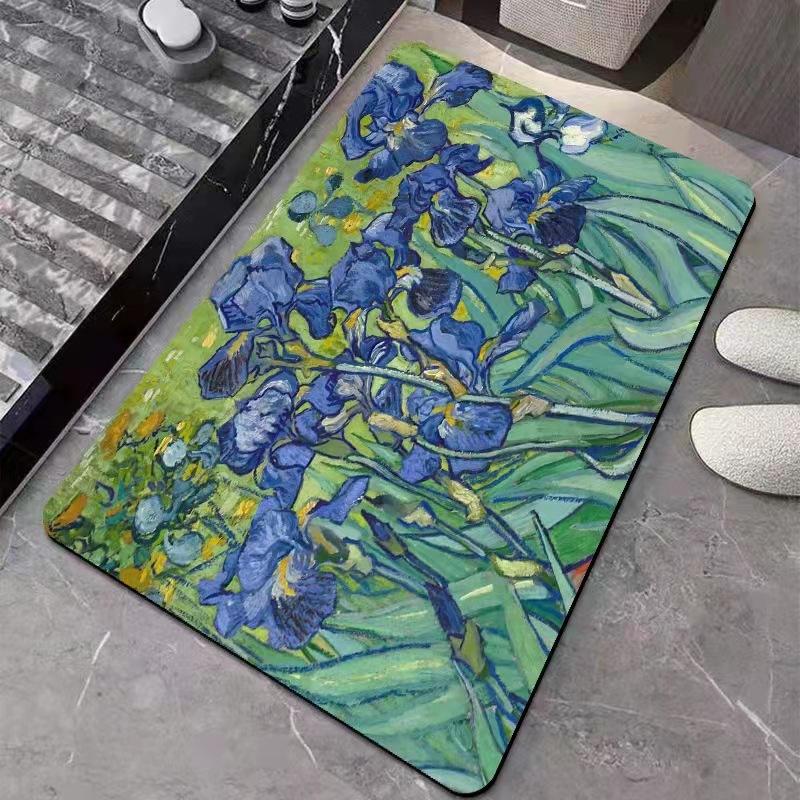 Notte Stellata & Campo di Grano Arte Impressionista Tappeto Blu Giallo Morbido Antiscivolo Tappeto per Soggiorno Camera da Letto Decorazione Casa