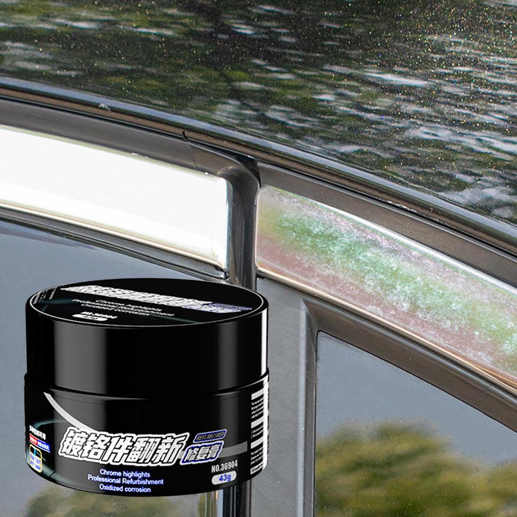 43g Universal Car Chrome Restoration Polish Metal Shine Renovation Compound for Car Door Handles Windows and Trim Removes Rust