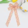 Printed Ribbed Band Long Ribbon Bow Hair Clip - Hot Selling Hair Accessory
