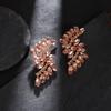 Fashion Geometric Crystal Drop Earrings For Women With Alloy Material Elegant Evening Jewelry