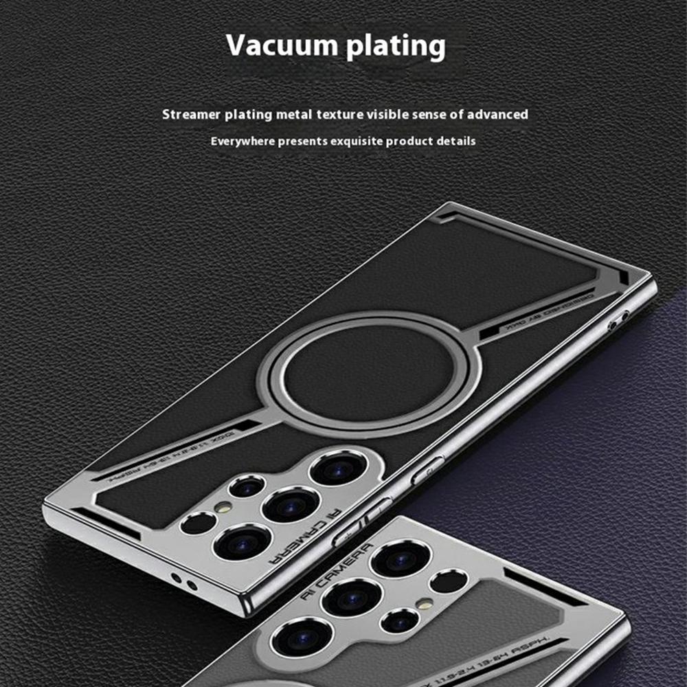 

GKK For Samsung Galaxy S24 Ultra Case Compatible with MagSafe Anti-Scratch PC+TPU+PU Phone Cover Carbon Fiber Texture