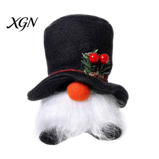 Festive Party Supplies Christmas Gnome Figurine, Snowflake Knit Hat LED Light Up Rudolph Seasonal Ornaments Doll, Nordic Noel Plush Ornament for Home,
