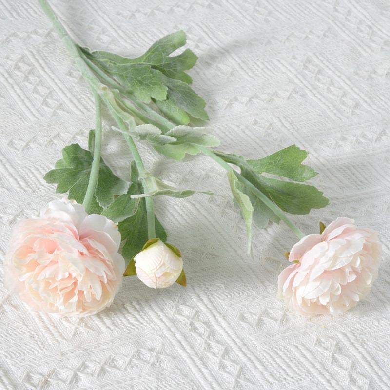 3-Heads Artificial Ranunculus Flowers Arrangement Exquisite A Must- Have for Home And Wedding Decoration